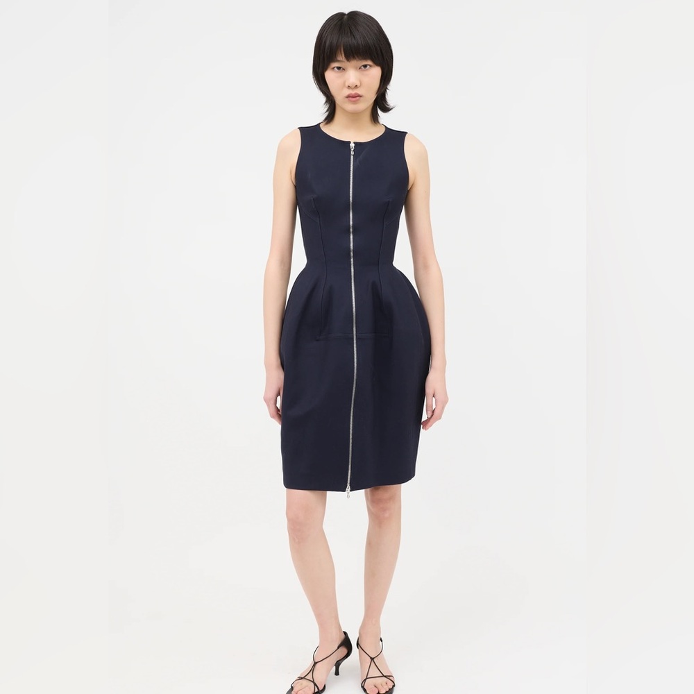 Alaïa Navy Blue Structured Tulip Dress
